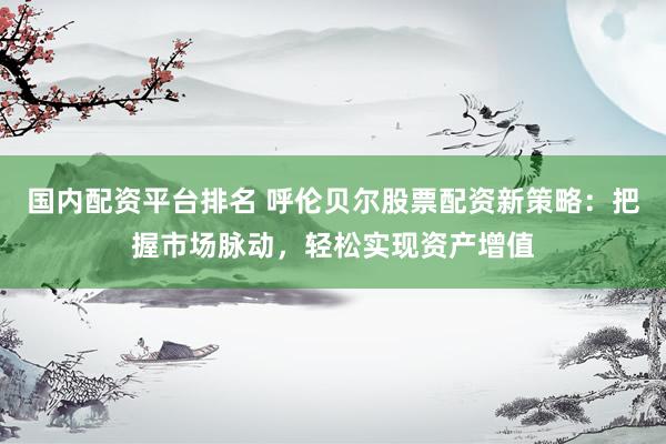 国内配资平台排名 呼伦贝尔股票配资新策略：把握市场脉动，轻松实现资产增值